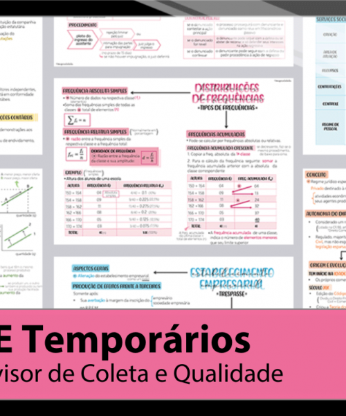 Mapas da Lulu. Os melhores e mais completos mapas mentais para o concurso de Supervisor de Coleta e Qualidade do IBGE. Totalmente atualizados e com download liberado.