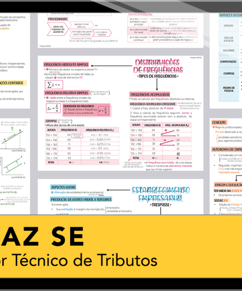 Mapas da Lulu. Os melhores e mais completos mapas mentais para o concurso de Auditor Técnico de Tributos da SEFAZ-SE. Totalmente atualizados e com download liberado.