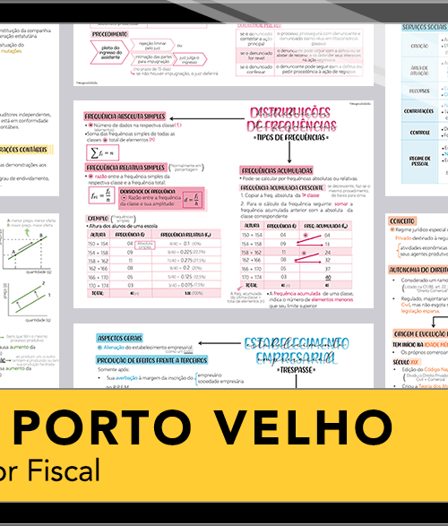 Os melhores e mais completos mapas mentais para o concurso de Auditor Fiscal do ISS Porto Velho. Totalmente atualizados e com download liberado.