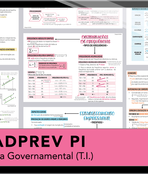 Mapas da Lulu. Os melhores e mais completos mapas mentais para o concurso de Analista (T.I.) da SEADPREV PI. Totalmente atualizados e com download liberado.