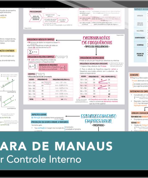 Mapas da Lulu. Os melhores e mais completos mapas mentais para o concurso de Auditor da Câmara Municipal de Manaus/AM. Totalmente atualizados e com download liberado.