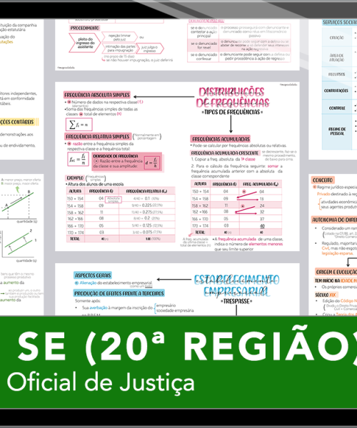 Mapas da Lulu. Os melhores e mais completos mapas mentais para o concurso de Analista (área judiciária - Oficial de Justiça Avaliador) do TRT 20. Totalmente atualizados e com download liberado.