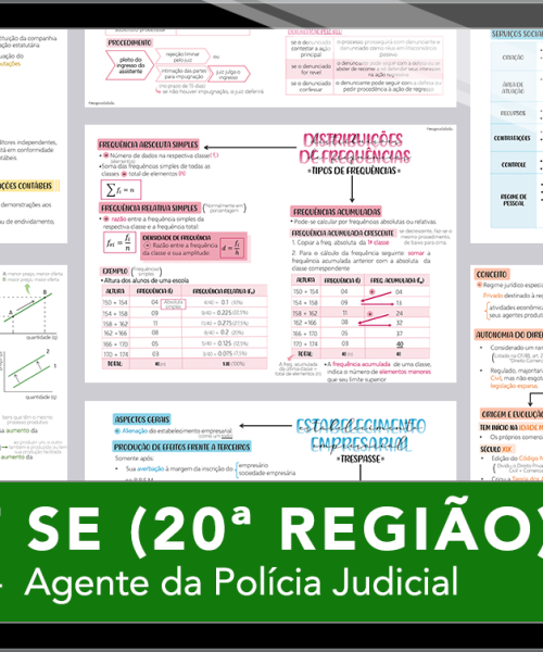 Mapas da Lulu. Os melhores e mais completos mapas mentais para o concurso de Técnico (Agente da Polícia Judicial) do TRT SE (20ª Região). Totalmente atualizados e com download liberado.