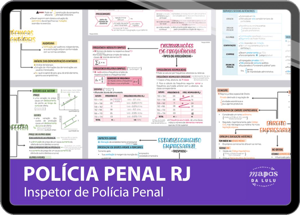 Mapas da Lulu | Melhores mapas mentais para o concurso Polícia Penal RJ