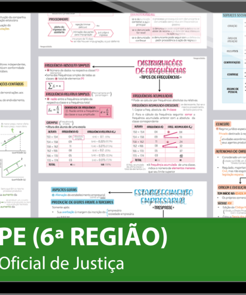 Mapas da Lulu. Os melhores e mais completos mapas mentais para o concurso de Oficial de Justiça do TRT PE (6ª Região). Totalmente atualizados e com download liberado.