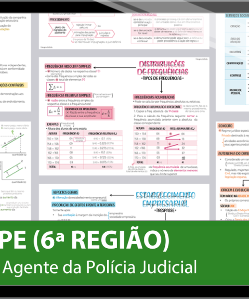 Mapas da Lulu. Os melhores e mais completos mapas mentais para o concurso de Técnico (Agente da Polícia Judicial) do TRT PE (6ª Região). Totalmente atualizados e com download liberado.