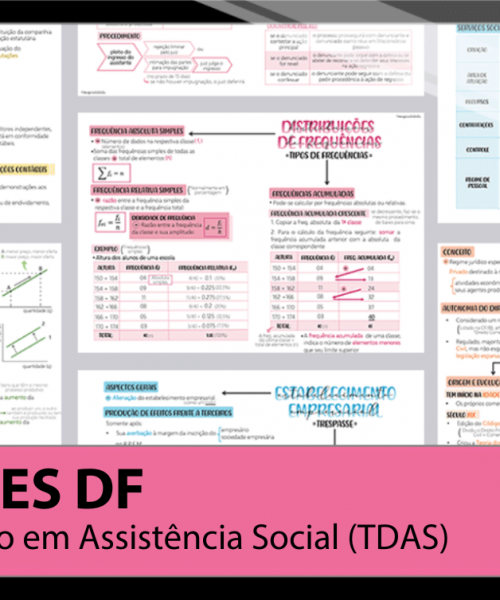 Mapas da Lulu. Os melhores e mais completos mapas mentais para o concurso de Técnico Administrativo da SEDES DF. Totalmente atualizados e com download liberado.