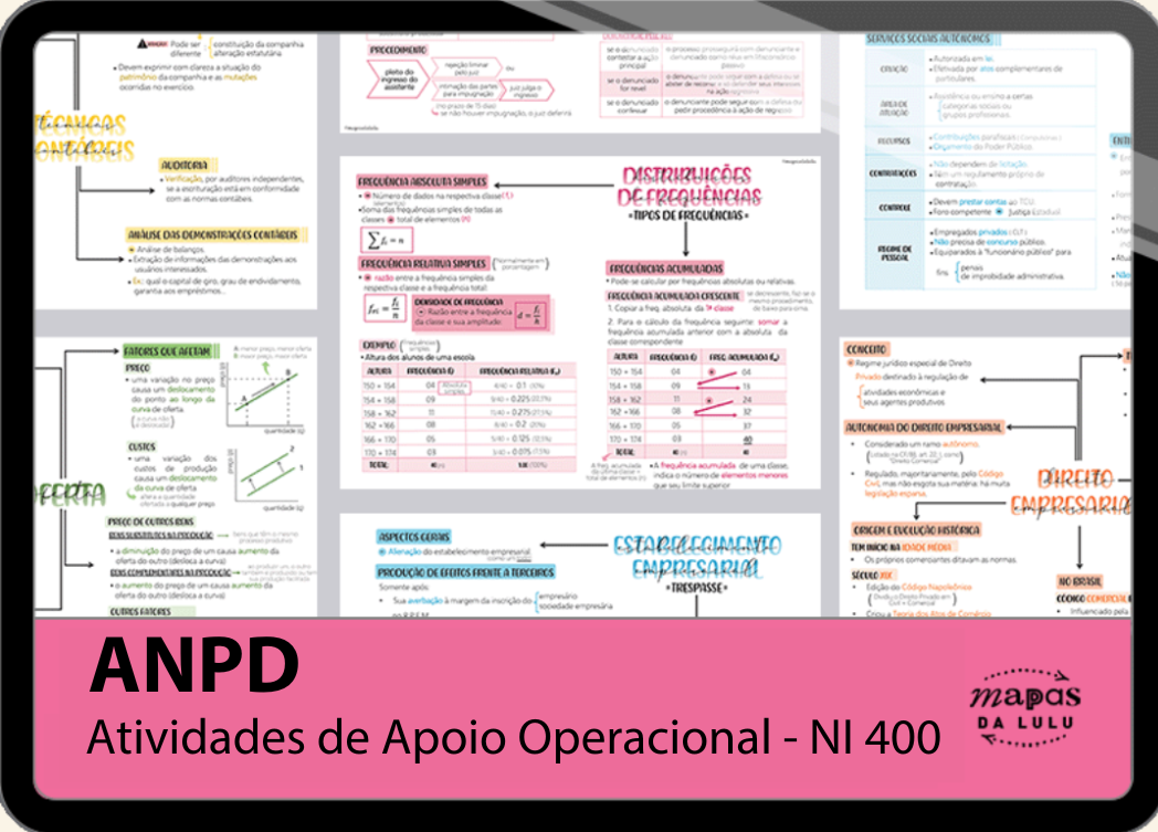 ANPD – Atividades de Apoio Operacional- NI 400