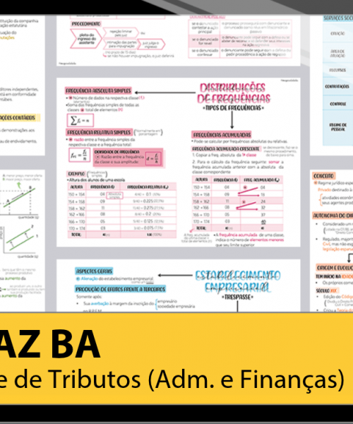 Mapas da Lulu. Os melhores e mais completos mapas mentais para o concurso de Agente de Tributos (Administração e Finanças) da SEFAZ BA. Totalmente atualizados e com download liberado.