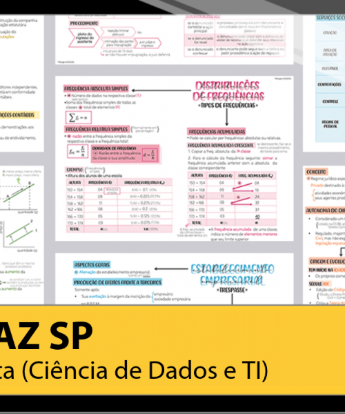 Mapas da Lulu. Os melhores e mais completos mapas mentais para o concurso de Analista (Ciência de Dados e TI) da SEFAZ SP. Totalmente atualizados e com download liberado.